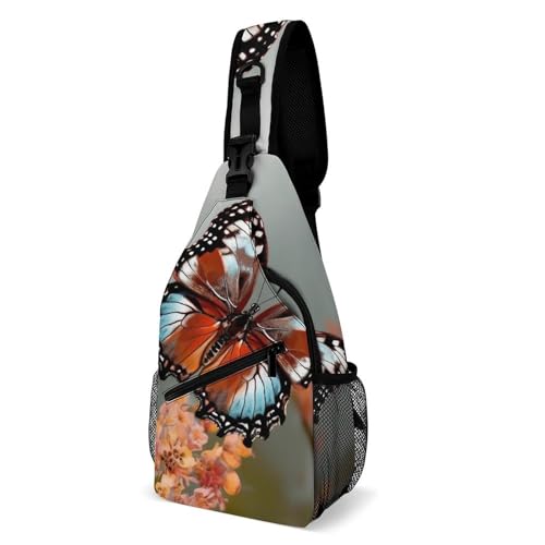 Bolso tipo sling con diseño floral para senderismo y uso casual