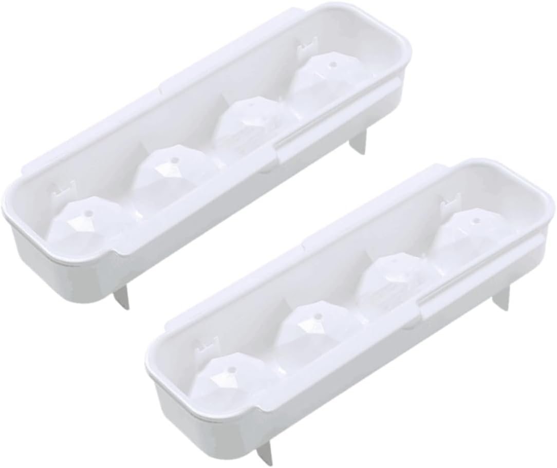 MAGICLULU 2Pcs Spherical Ice Cube Tray Mold for Whiskey Cocktails Plastic Ice Ball Maker Leak Easy to Fill for Juice Beverages Refrigerator Ice Box