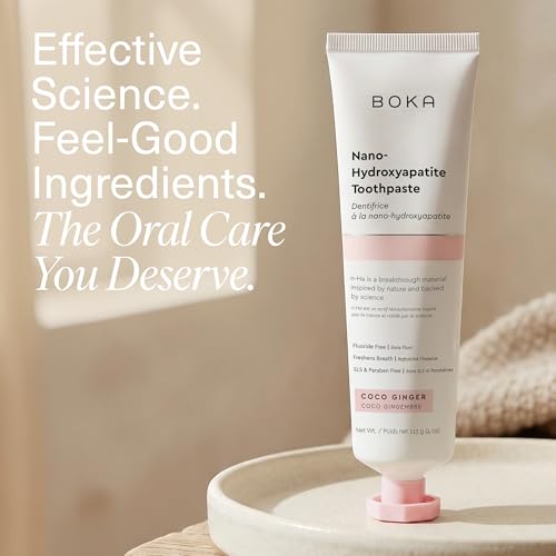 Image of Boka Toothpaste - Fluoride Free Toothpaste, Nano Hydroxyapatite Toothpaste | Appropriate for Sensitive Teeth - Adult Oral Care - Coco Ginger - 4 Oz, 1PK