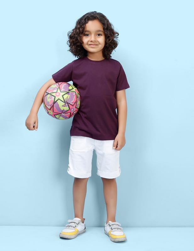 Image of Nusyl Boys Half Sleeves Solid T-Shirt for Kids | Soft Cotton Blend | Comfortable Regular Fit | Casual 2-16 Years | Multiple Colors & Pack Options