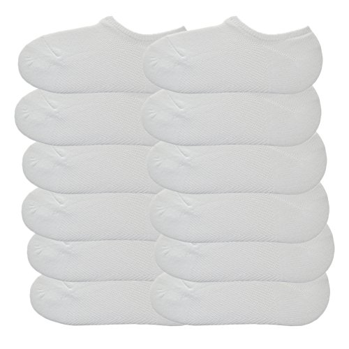 Angelina Cotton Blend No-Show Socks With Non-Slip Silicon Patch (12-Pack)