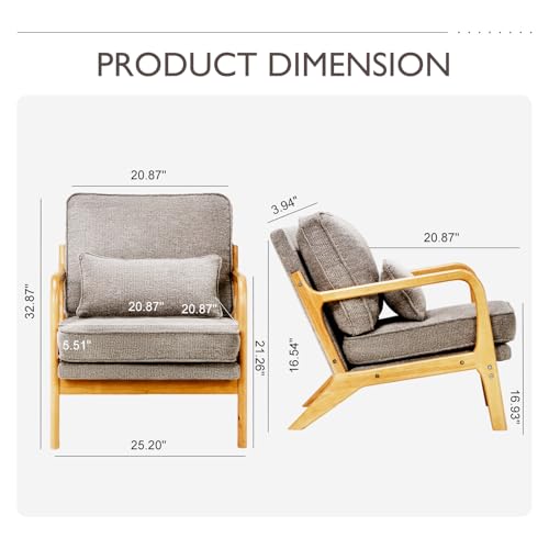 Sillón moderno acolchonado gris miniatura 2