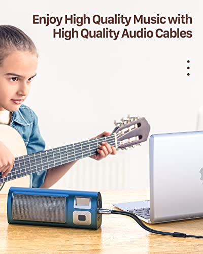 Câble Audio 3.5mm vers Double 6.35mm 2M, POSUGEAR 6.35 Mâle vers 3.5 Mâle Mono Y Splitter Jack Câble d'Instrument Nylon Tressé pour Haut-parleurs, Table de Mixage, Cinéma Maison etc. - Image 8