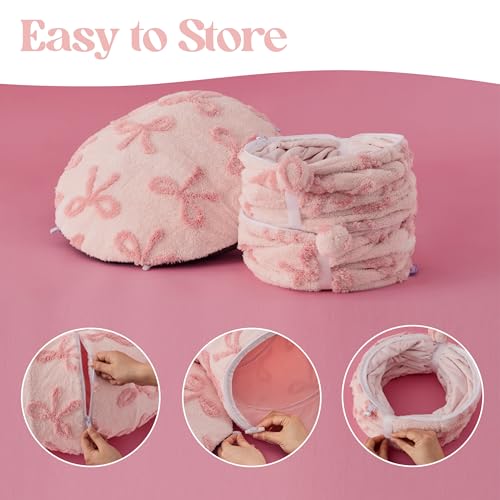 Image of Lesure Cat Tunnel Bed for Indoor Cats - Cute Cat Donut Tunnel Toys with Washable Circle Cushion, Round Pet Peekaboo Cave Toy for Kitten /Puppy /Rabbit, Standard Pink Taffy
