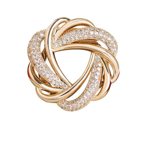 Image of CZ Twist Silk Scarf Clip Slides Brooch Lapel Pin for Women Girls Buckle Holder Wrap Scarf Ring Clasp Holder Tightener for Loose T Shirt Clothing Decoration Accessories Jewelry Party Gift