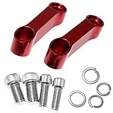 DZS ELEC 2pcs Motorcycle Rearview Mirror Mounting Riser Extender Adapter 10mm 8mm Red