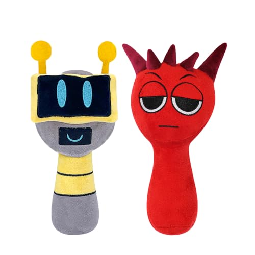 Plush Toys, Horror Games Plushies Toy for Fans, Soft Stuffed Animal Pillow Figure Doll Christmas Birthday Gifts for Adult Kids (Red+Yellow)