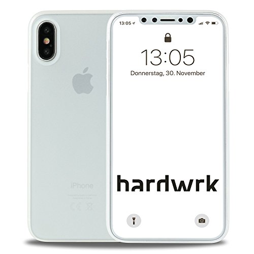 hardwrk Ultra-Slim Case - kompatibel mit Apple iPhone X - matt klar - ultradünne Schutzhülle Handyhülle Cover Hülle - Unterstützt kabelloses Laden - Qi - Wireless Charging