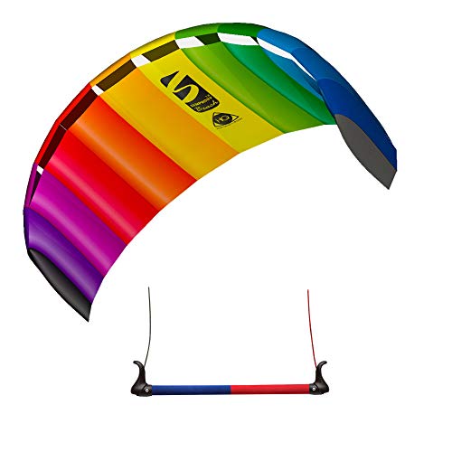HQ 117713 - Symphony Beach III 1.8 Sport Rainbow, Zweileiner Lenkmatte, ab 12 Jahren, 60x180cm, inkl. 80kp Blendline 2x25m auf 2-Line 45cm-Controlbar, 2-6 Beaufort Cover