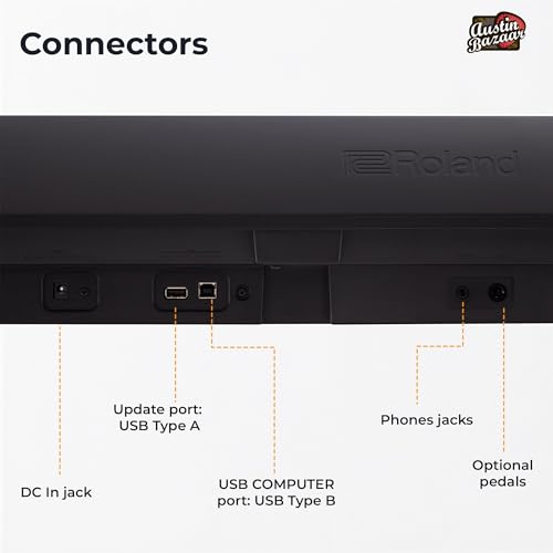 Image of Roland FP-10 88-Key Digital Piano Bundle with Sustain Pedal, Cover, Cable, Online Piano Lessons, Austin Bazaar Instructional Video and Polishing Cloth