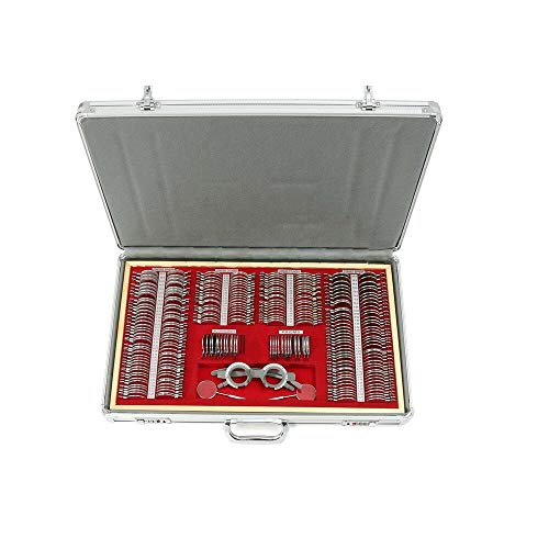 266 pcs Optical Trial Lens Set Optometry Kit Metal Rim Aluminum Case Trial Frame Laguna Brass