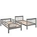 Harper & Bright Designs Twin Over Twin Bunk Bed with Stairs and Shelf for Storage, Solid Wood Bunk Beds Frame for 2, Saving Space and Wood Support, Grey