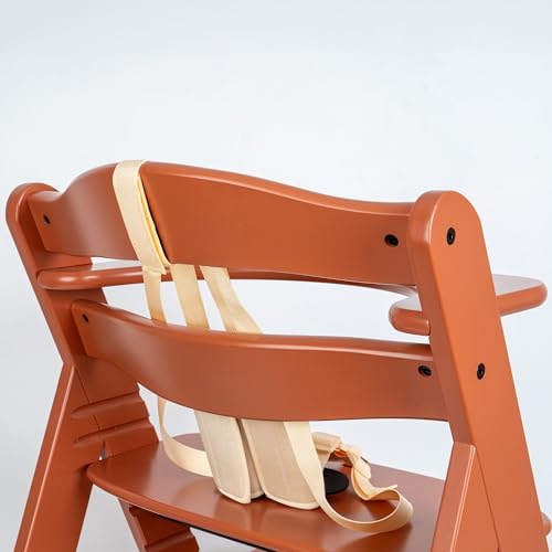 Hochstuhl 5-Punkt Gurtsystem, 1 Set, kompatibel mit Hauck, Stokke Tripp Trapp, Roba, in Beige, Hochstuhlgurt mit 2 x Gurtpolster und 1 x Brustclip, verstellbarer Kinderhochstuhl Sicherheitsgurt