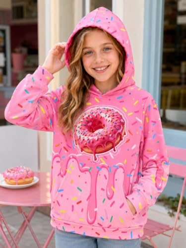 Image of uideazone Teen Girl Sweatshirt Hoody Hoodies Hooded Pullover with Pockets 4-14 Years