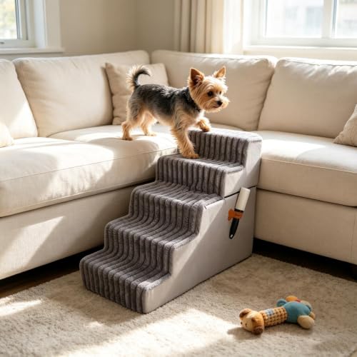 Rampa de perro para cama desmontable y lavable con peldaño antideslizante 4