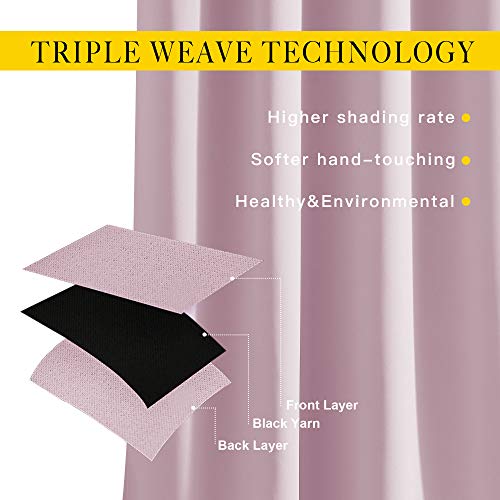 image for NICETOWN Blackout Curtains for Girls Room - Thermal Insulated Solid Gr