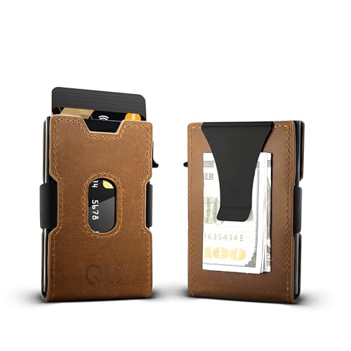 Ultra-Slim Money Clip Wallet for Men, Aluminum Pop up Card Holder Mens Wallet, RFID Protection Minimalist Metal Wallets Billeteras de Hombres Gifts for Men Dad Husband Boyfriend ﻿