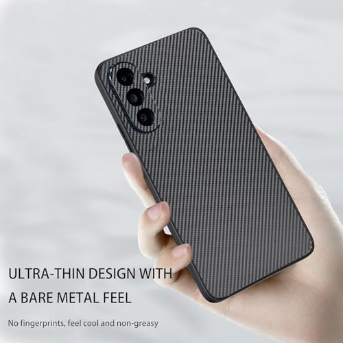 Image of DIZORO Carbon Fiber Case for Samsung Galaxy A36 5g Fusion 5g Smooth Touch Rubber Phone Cases Non-Slip, with Camera Protection Fingerprint Resistant Full Body Protective Shockproof Back Cover - Black