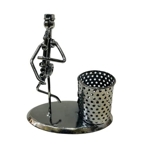 Image of AUGEN Metal Pen Stand Decorative Design Stationery Holder | Gift Item | Table Top Decor (7469C3-B)(14CM)