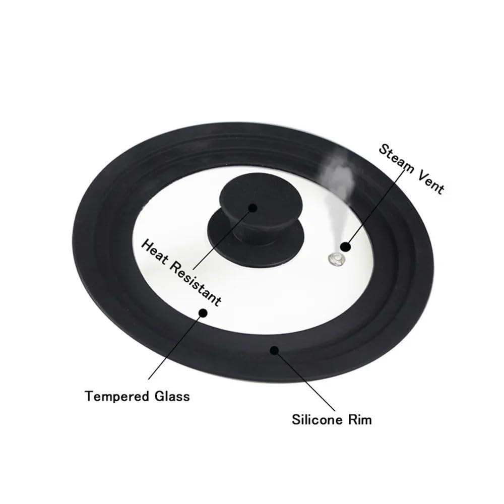 Coperchi Pentole,Coperchio Padella 20cm 22cm 24cm 26cm 28cm Coperchio for pentola visiva Coperchi in Vetro multifunzionali Coperchio for Padella Wok(22-24-26cm)
