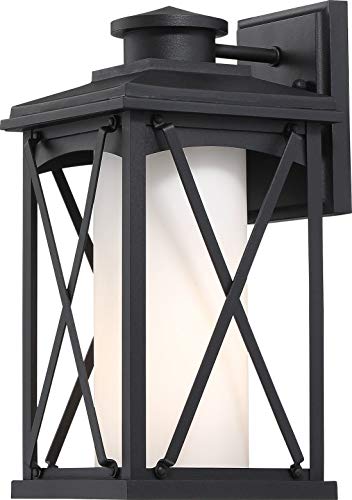 Minka-Lavery 72681-66 Lansdale Small Outdoor Wall Sconce, 1-Light 100 Watt (13"H x 7"W), Matte Black