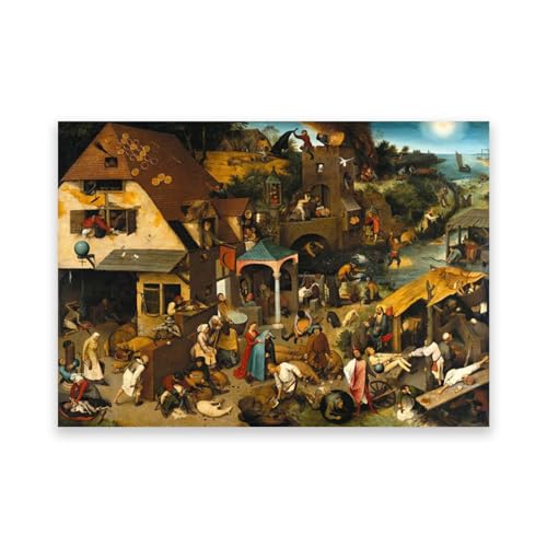 Impression d'art classique de Proverbes néerlandais affiche de peinture sur toile 30x42 cm