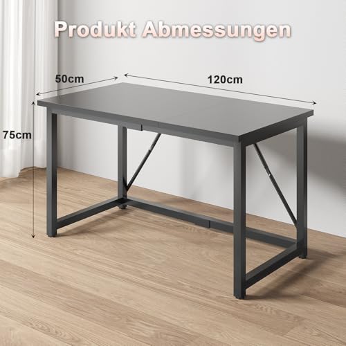 Bureau d'ordinateur stable et compact 120 cm idéal pour optimiser l'espace - 3