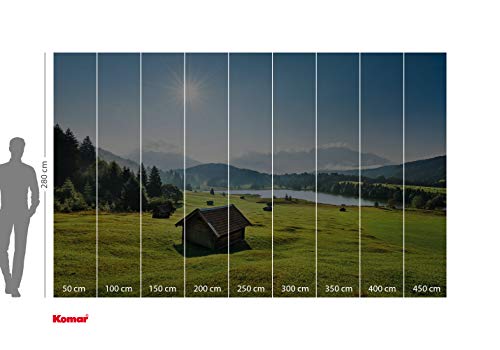 Komar Vlies Fototapete BERGWIESE VOR KARWENDEL | Tapete, XXL, Dekoration, Natur, Landschaft, Schlafzimmer, Wohnzimmer, Büro, Flur | Größe 450 x 280 cm (Breite x Höhe) | SHX9-009
