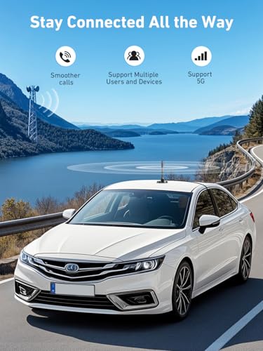 Image of Cell Phone Signal Booster for Car, Truck and SUV | Boosts Signal for All U.S. Carriers on Band 2, 4, 5, 12, 13 and 17 | Supports Multiple Users & Devices | Easy to Setup | FCC Approved