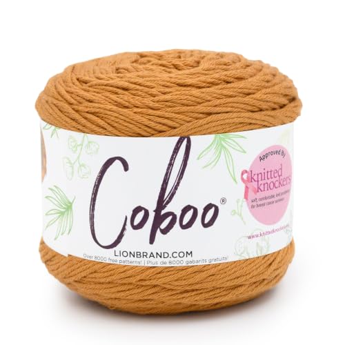 Image of Lion Brand Yarn, Coboo Cotton Blend Crochet Yarn, Amber, Orange, 1 Pack