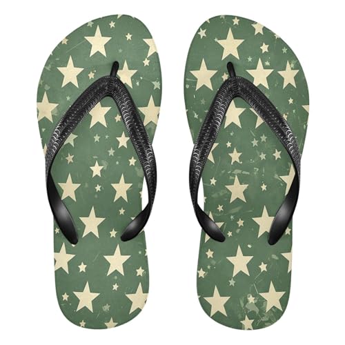 CEBUGI Unisex Flip Flop -Flat Sandal -NonSlip Couple Slippers -Natural Rubber Foam Soles Ultimate Comfort and Durability for Indoor Outdoor|Stars Camouflage Background