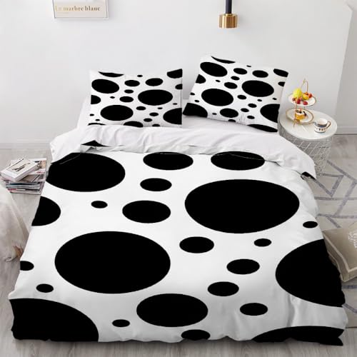 Schwarze Und Weiße Punkte Bettbezüge, Minimalistischer Stil...