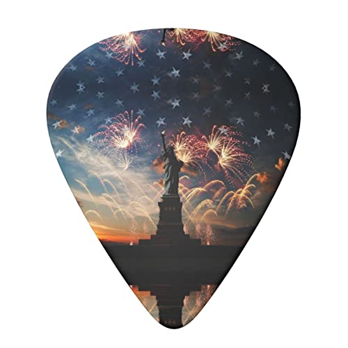 Lot de 6 médiators drapeau statue de la liberté pour guitare acoustique, guitare électrique, basse, ukulélé – fins… - Les Beatles, Paul McCartney, John Lennon, RIngo Starr, George Harrison Lot de 6 médiators drapeau statue de la liberté pour guitare acoustique, guitare électrique, basse, ukulélé - fins… – Image 4