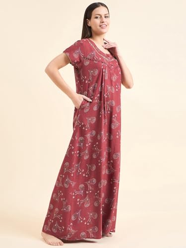 Image of Sweet Dreams Women's Cotton Maxi Casual Regular Night Dress