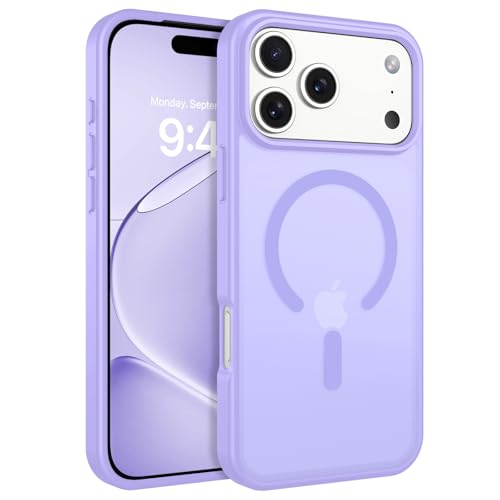 Image of BENTOBEN Magnetic for iPhone 17 Pro Max Case 6.9 inch 2025, [Compatible with Magsafe]Cute Slim Frosted Matte Military Shockproof Protective Bumper Girl Men Phone Cover for iPhone 17 ProMax,Lavender Purple