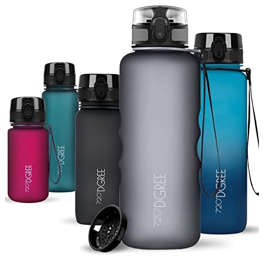 720°DGREE Trinkflasche “uberBottle“ softTouch +Sieb - 1,5L - BPA-Frei - Wasserflasche für Sport, Fitness, Gym, Outdoor, Wandern - Große Sportflasche aus Tritan - Leicht, Nachhaltig