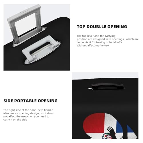 Travel Luggage Cover Dominican Republic Flag Heart Fashion Washable Baggage Suitcase Protector Fit For Luggage Small4