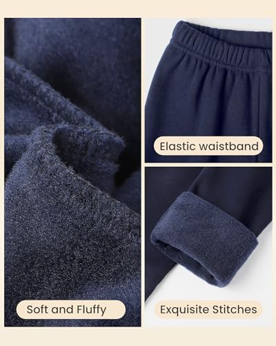 Girls Fleece Lined Leggings Kids Winter Warm Leggings Thermal Full Length Pants2
