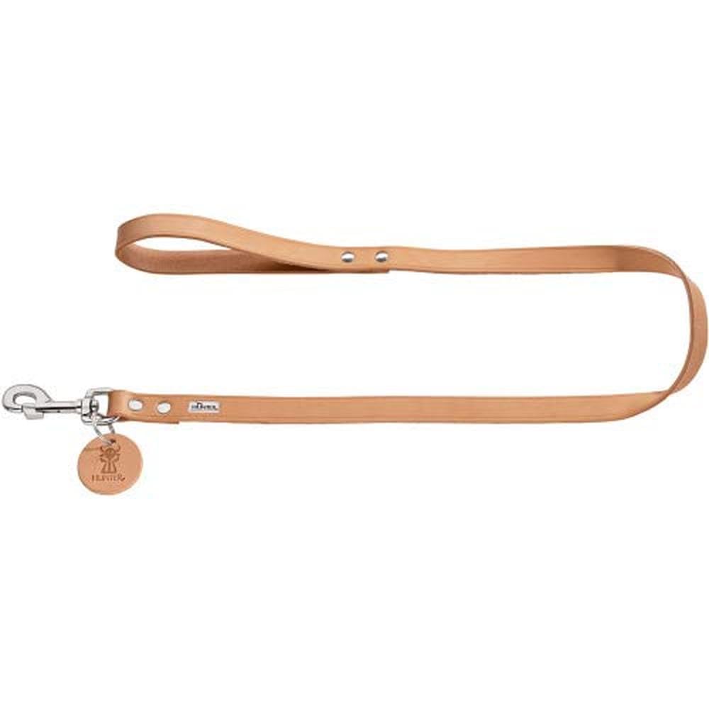 HUNTER Hundeführleine | Leder, schlicht, strapazierfähig, geschmeidig, Handschlaufe, Farbe: Schwarz, Größe: 20/100