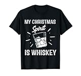 Photo Gallery divertente natale bevitore my christmas spirit is whiskey xmas maglietta Photo Gallery divertente natale bevitore my christmas spirit is whiskey xmas maglietta