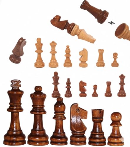 Image of 2.2 Inch Wooden Magnetic Chess Pieces Set (32 Pieces) | Strong Magnetic Wooden Chessmen for Replacement Use | Chess Pieces Only, Chess Coins only, Ideal for Teens and Adults