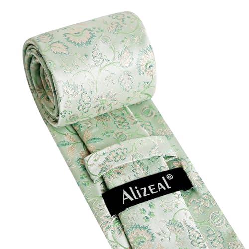 Image of Alizeal Mens 3.15inches Leaf Flower Pattern Tie Set