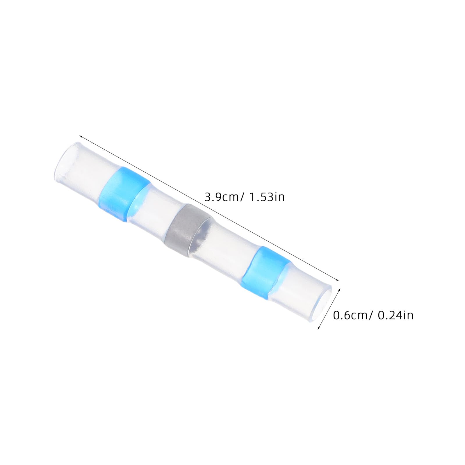 Lot de 100 Cosses à Sertir Thermorétractables Bleu Connecteurs Électriques Isolés Étanches Bornes de Câbles Automobiles et Marines Résistance Haute Température pour Câblage
