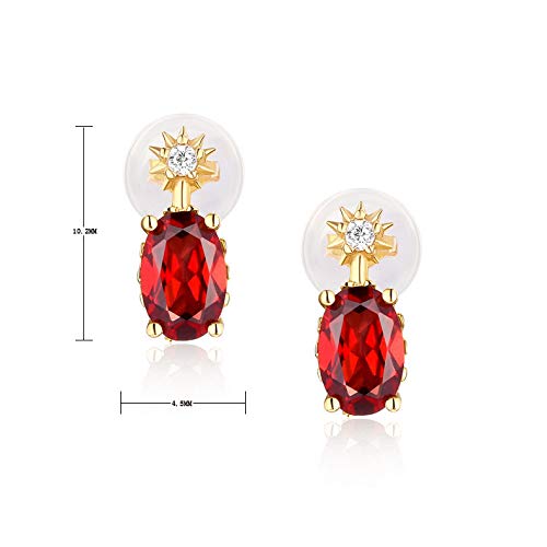 Boucles d'oreilles grenat oeuf S925 pour soirée chic