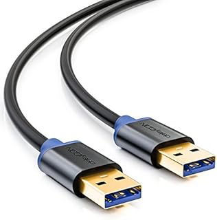 deleyCON 1m (3.28 ft.) USB 3.0 Super Speed Data Cable - USB A (Male) to USB A (Male) Transfer Rates up to 5Gbit/s - Black