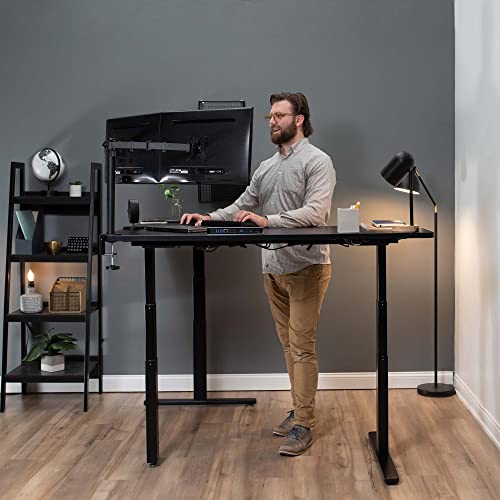 Vivo Electric Motor Height Adjustable Corner 3 Leg Standing Desk Frame, Frame Only, Sit Stand Ergonomic L Frame, Black, Desk-V130Eb #TOP1