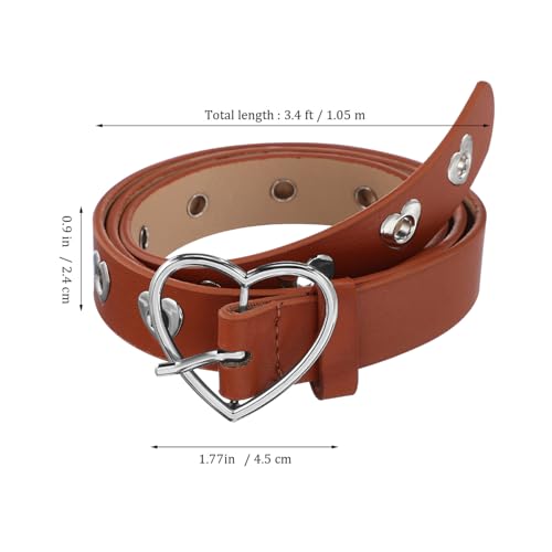 TENDYCOCO 4PCS Girls Heart Belts Leather Belt Adjustable Waist Belt with Heart Buckle Hollow Design Belts for Jeans Dress4