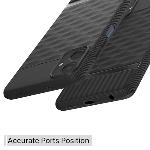Image of Pikkme Back Cover for Samsung Galaxy A06 Camera Protection 3D Hexa Cube Design Silicone Protective Bumper Case (Black)