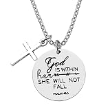 Christian Necklace Religious Verse Gift Prayer Charm Necklace Faith Religious Jewelry for Women Girl