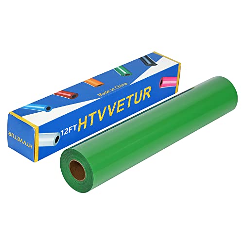 Image of HTV Iron on Vinyl 12Inch by 12ft Roll HTV Heat Transfer Vinyl for T-Shirt HTV Vinyl Rolls for All Cutter Machine - Easy to Cut & Weed for Heat Vinyl Design (Fruit Green, 12ft)